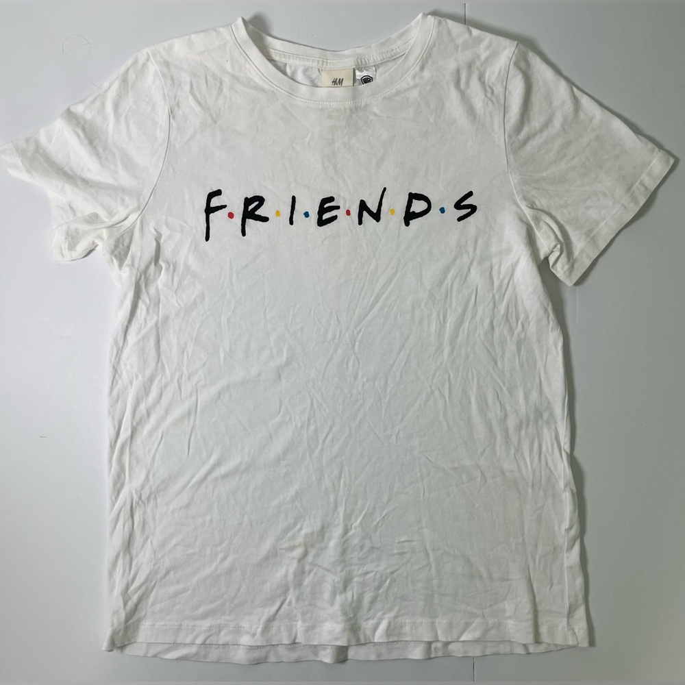 H&M Friends Graphic Tee White Vintage Nostalgia Y2K